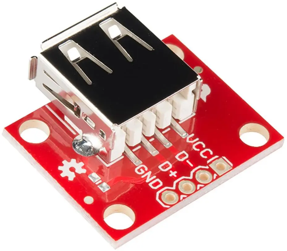 SPARKFUN ELECTRONICS USB A Socket Breakout Board, 26.1x22.9mm