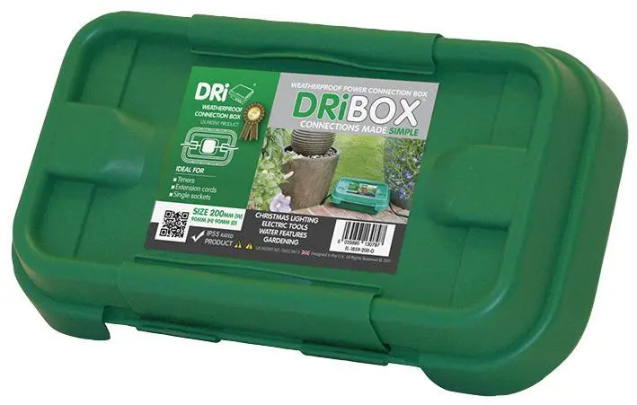 DRIBOX Kryt pro venkovní elektrické připojení IP55, zelený, 90 x 90 x 200 mm