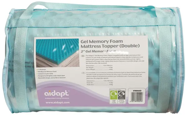 Aidapt Gel Memory Foam Mattress Topper Standard Double
