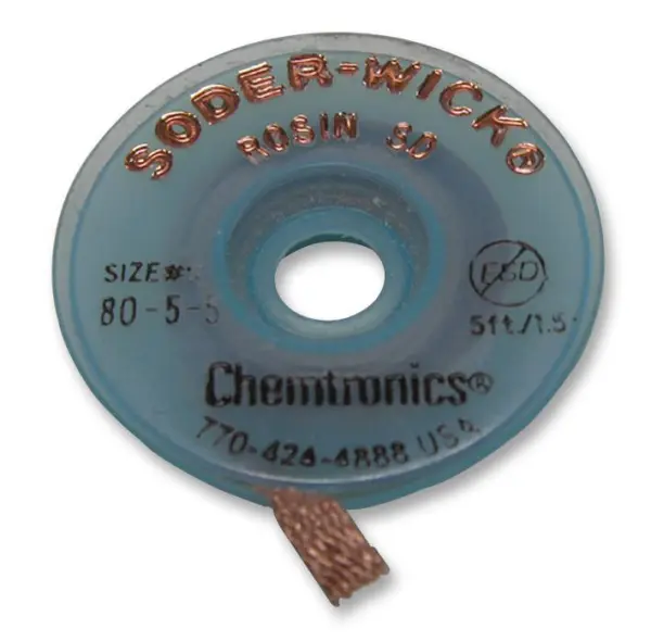 CHEMTRONICS Soldeeronttrekkingsband Rosine, 1.5mm x 1.5m (Geel Label)