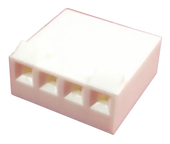 4 Way Crimp Terminal Receptacle, Friction Ramp, Natural, 3.96mm Pitch