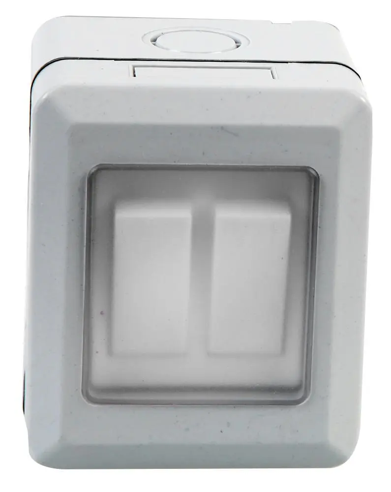 PRO ELEC 2-Gang 2-Way Weatherproof Switch, IP55, 74x88x62mm