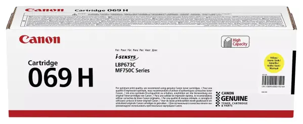 Canon 069H Genuine High Yield Toner Cartridge - Yellow