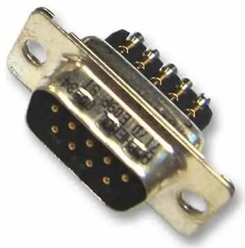 Amphenol 9-Pin D-Sub Plug, Screw Terminals, Gold-Plated Brass Contacts
