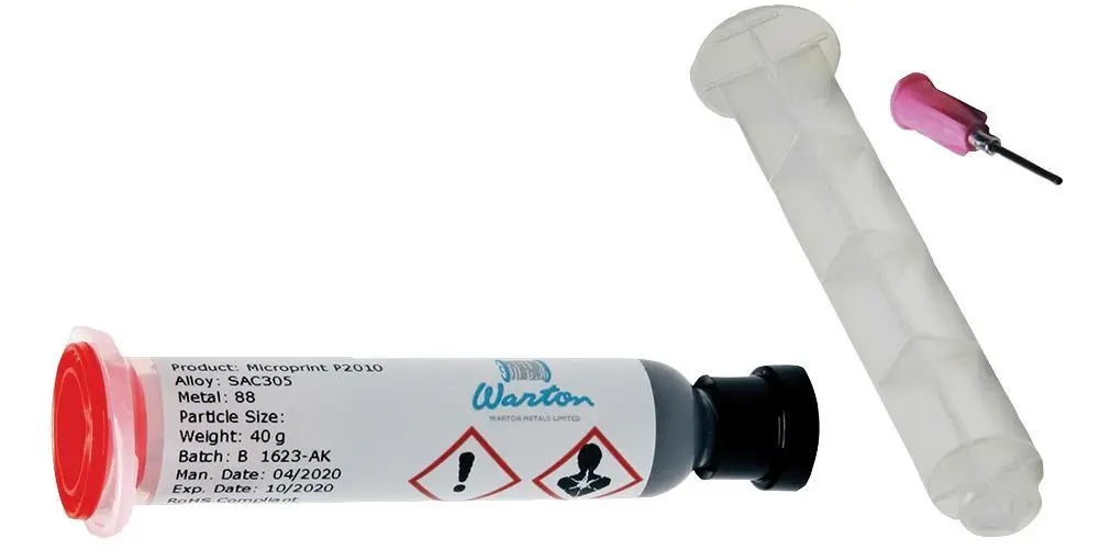 WARTON MICROPRINT P2010 Pasta per Saldatura Senza Piombo, Siringa da 40g