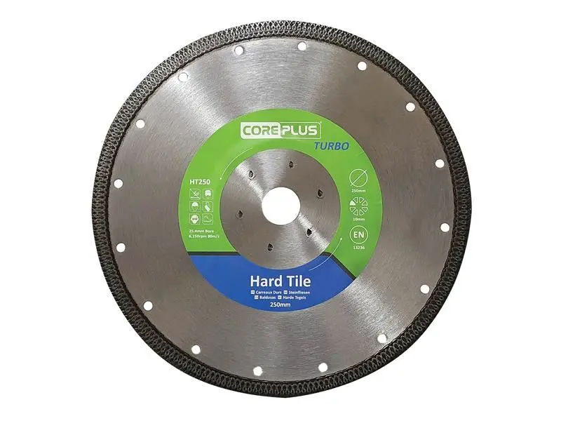 CorePlus HT250 Tairbhí Gearrtha Tíleanna Lann Diamaint, 250mm