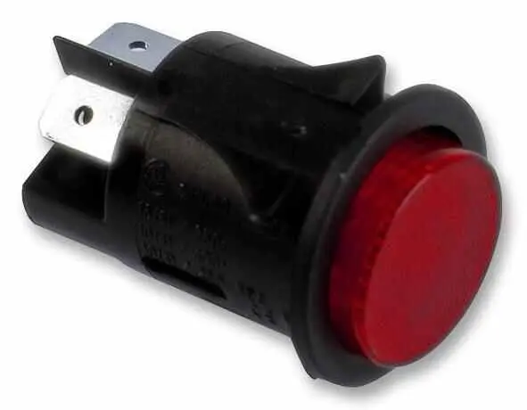 EVEREL DPST Latching Pushbutton Switch, Illuminated Red, 25mm
