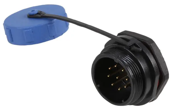 PRO ELEC Circular Threaded Panel Mount Connector Plug IP68 - 9 pole