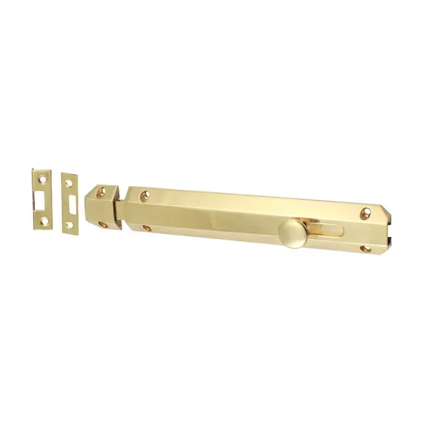 Timco Architectural Flat Section Bolt, Brass, 210mm x 35mm