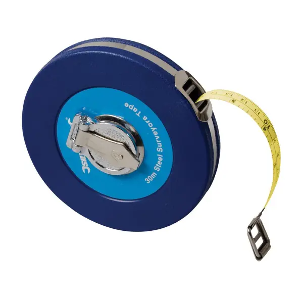 Silverline Steel Surveyor's Tape Measure, 30m/100ft x 13mm
