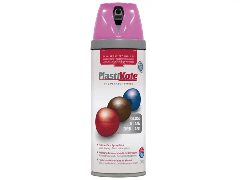 PlastiKote Twist & Spray Peinture brillante Pink Burst, 400 ml