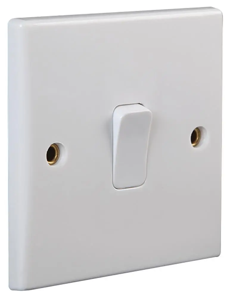 PRO ELEC 1-Gang Rounded Edge DP Wall Switch, 20A 250V, White