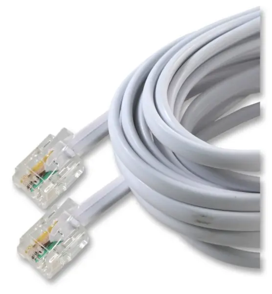 Pro Signal Cable de Extensión RJ11 Macho a Macho, Banda Ancha, 10m, Blanco