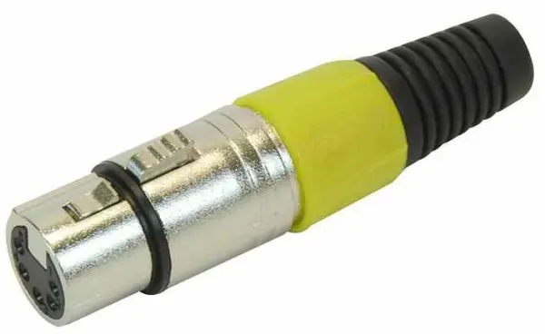 PRO SIGNAL - Soket XLR 5 Kutub dengan Pelega Tegangan Warna Kuning