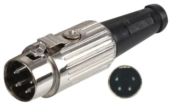 DELTRON ENCLOSURES - Penyambung DIN 4 Pin Berkunci Nikel