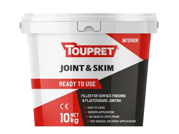 Toupret - Enduit de joints et de lissage prêt à l'emploi, 10 kg