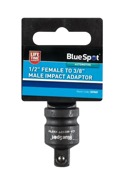 Blue Spot Tools מתאם כוח 1/2″ לנקבה ל-3/8″ לזכר, כרום-מוליבדן