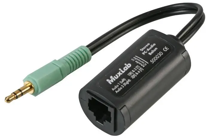 MUXLAB Stereo PC Audio Balun for Cat5e/6