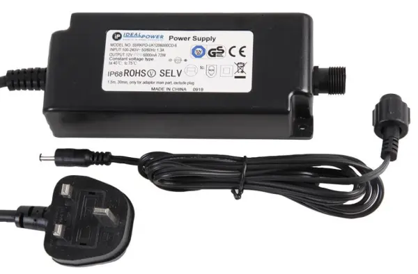 IDEAL POWER - 9V, 6A, 54W Netzteile mit Lüsterklemmen (Level VI), IP68, 2,1mm-S