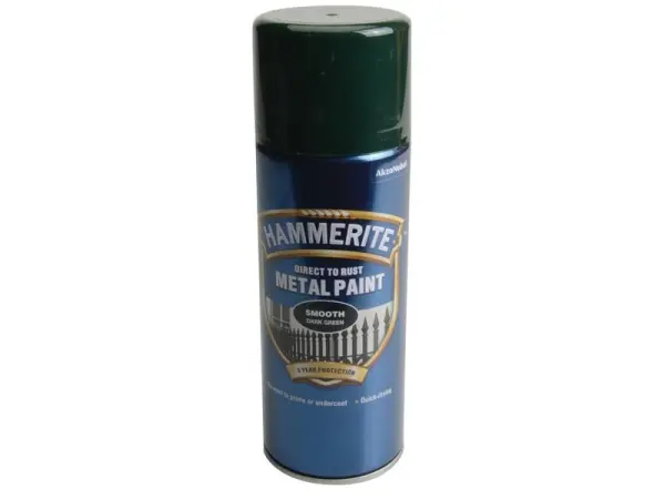 Hammerite Pintura Antioxido en Aerosol, Acabado Liso, Verde Oscuro, 400ml