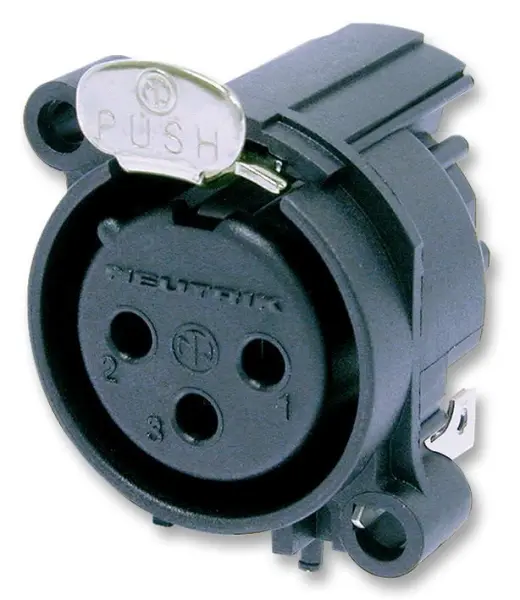 NEUTRIK שקע XLR נקבה 3-פין, מגעי זהב, התקנת PCB