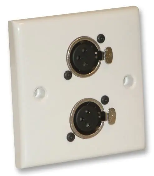 EAGLE AV Wallplate with 2x 3-Pin XLR Sockets, White