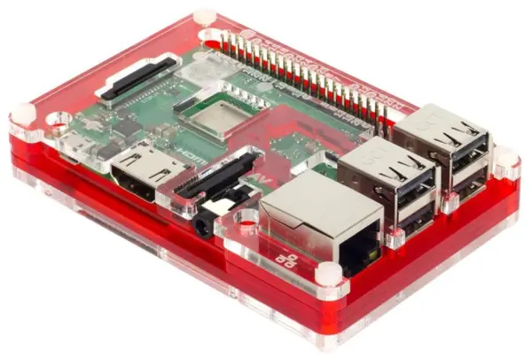 PIMORONI Pibow 3 B+ Coupé, carcasa para Raspberry Pi en acrílico rojo