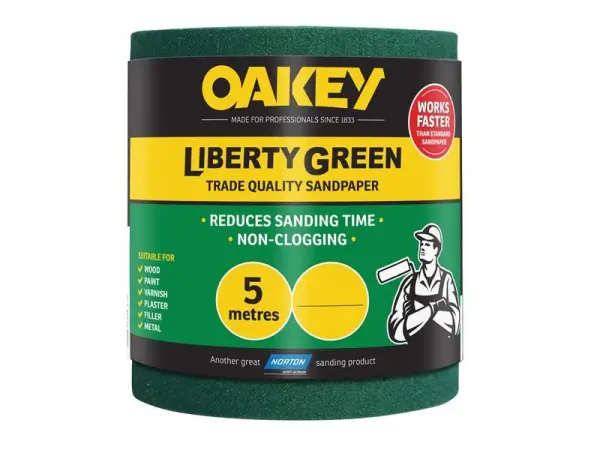 Oakey Liberty Green サンディングロール 115mm×5m 粗目 60番