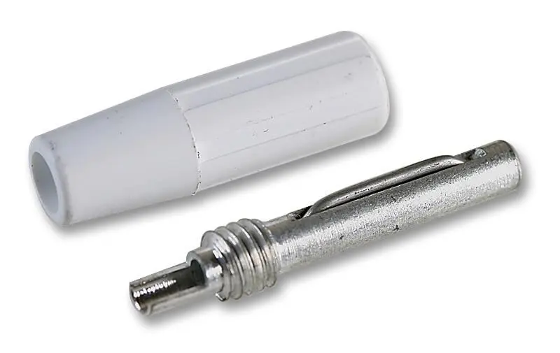 DELTRON Enclosures 4mm Plug, White, 10A, Solder Termination