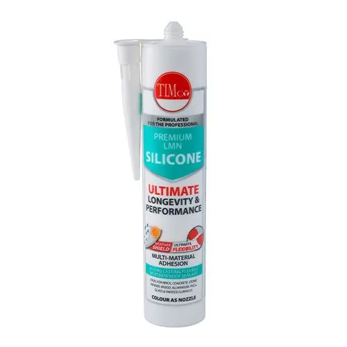 Timco Premium LMN Silicone Sealant - White, 300ml