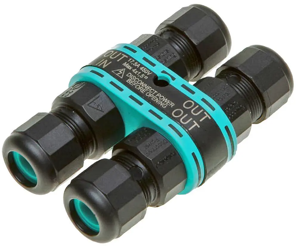 HYLEC IP68ケーブルジョイナー 4極 450V AC 17.5A対応