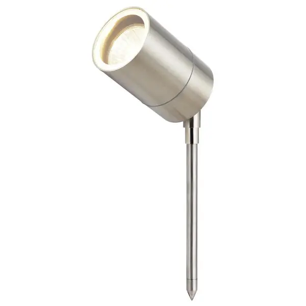 Zinc Leto GU10 Garden Spike Spotlight, Stainless Steel