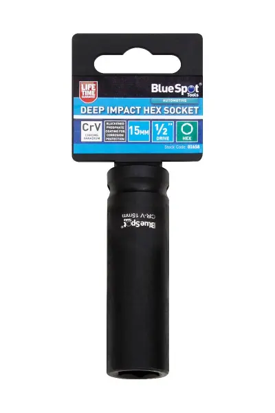 Blue Spot Tools 15mm 重型冲击套筒 深孔型