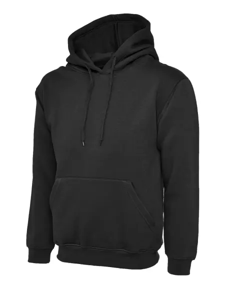 Uneek Classic Unisex Hoodie - Polycotton Blend, Black, 5XL