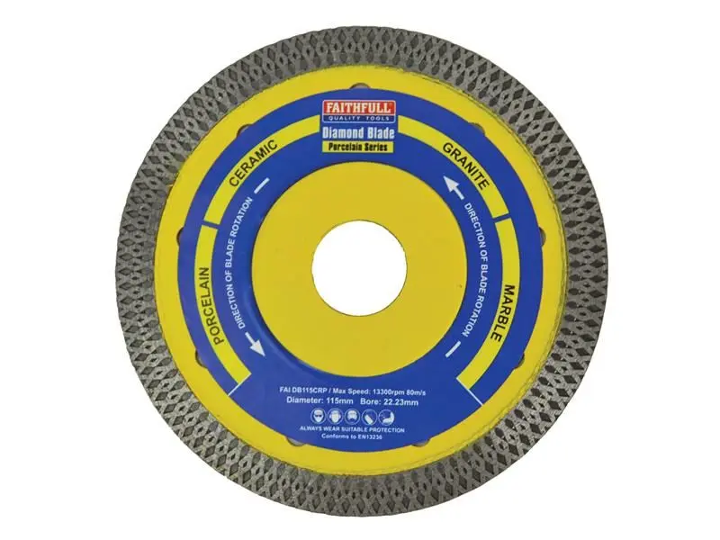 Faithfull Porcelain Diamond Blade 115mm x 22.23mm