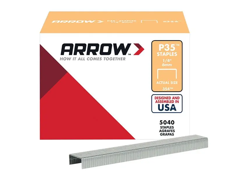 Arrow P35 Heavy-Duty Staples, 6mm (1/4in), Box of 5040