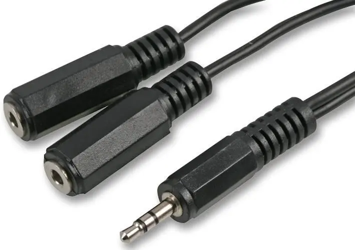 Pro Signal 150mm 3.5mm Stereo Jack Splitter Cable - Black