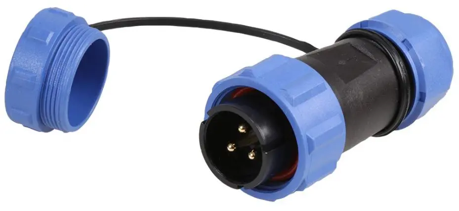 PRO ELEC 3-Pole Circular Inline Connector Plug, IP68, 7-12mm