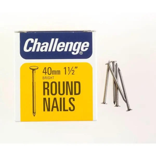 Challenge Bright Steel Round Wire Nails 40mm 225g