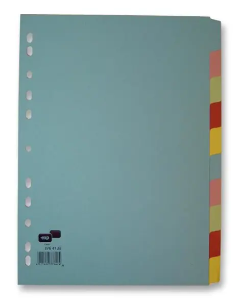 Q Connect A4 Classic Dividers, 10 Part Assorted Colours, 170gsm