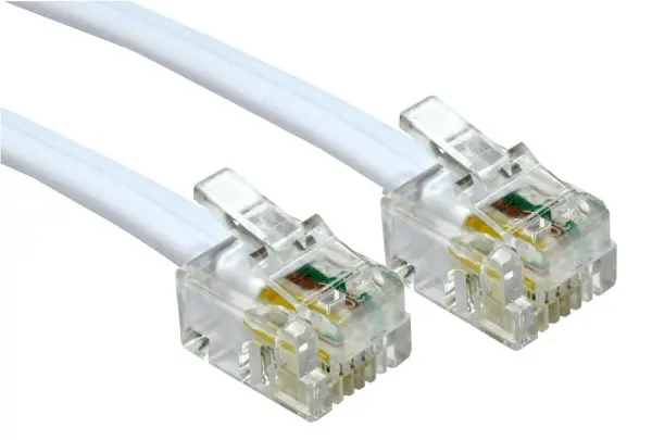 RARAION White RJ11 Plug to Plug ADSL/Broadband Cable, 3m