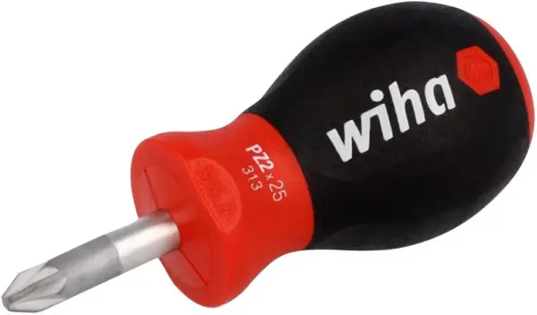 Wiha SoftFinish Pozidriv Stubby Screwdriver PZ2 x 81mm
