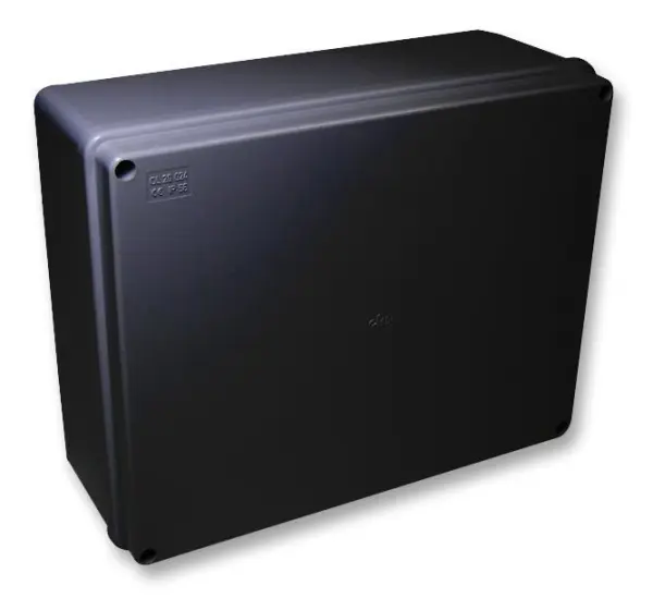 OLAN Smooth Sided Thermoplastic Junction Box Black 240x190x90mm IP56