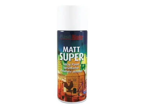 PlastiKote Super Spray 啞光白色RAL 9016噴漆 400毫升