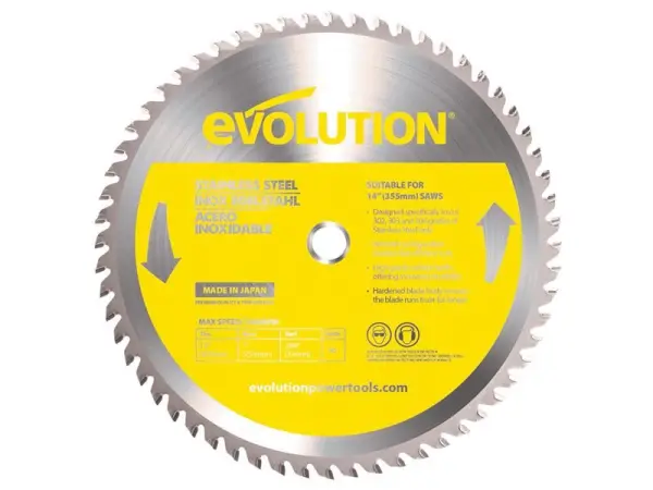 Evolution Stainless Steel Chop Saw Blade 355mm x 25.4mm, 90 Teeth