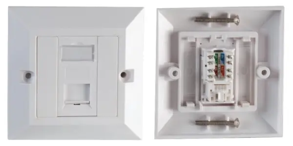 PRO SIGNAL Placa frontal 1-Gang RJ45 Cat5e, Blanco