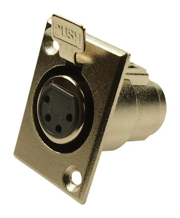 CLIFF 4 Pole XLR Panel Mount Socket with Lock Latch - Metal Body
