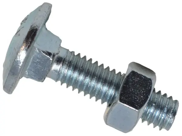 METALMATE Cup Square Hex Bolt & Nut ZP Box, M6 x 25mm, 50 Pack