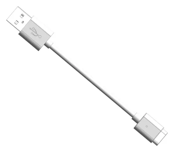 Multicomp Pro 3 Pin Magnetic Cable Connector Plug to USB Type A Plug, 1m