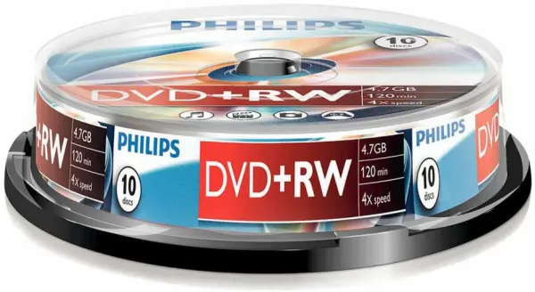 PHILIPS 4X 速 DVD+RW 空白光碟 - 10片裝